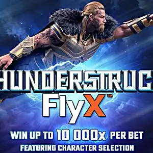 Okładka gry crash Thunderstruck FlyX w Mostbet Casino